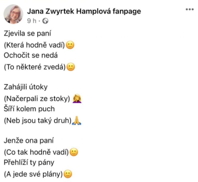 Autentická nebáseň z pera Jany Zyrtec Lemplové